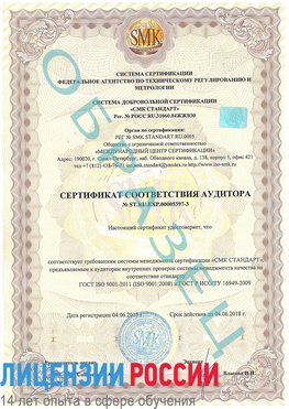 Образец сертификата соответствия аудитора №ST.RU.EXP.00005397-3 Кумертау Сертификат ISO/TS 16949
